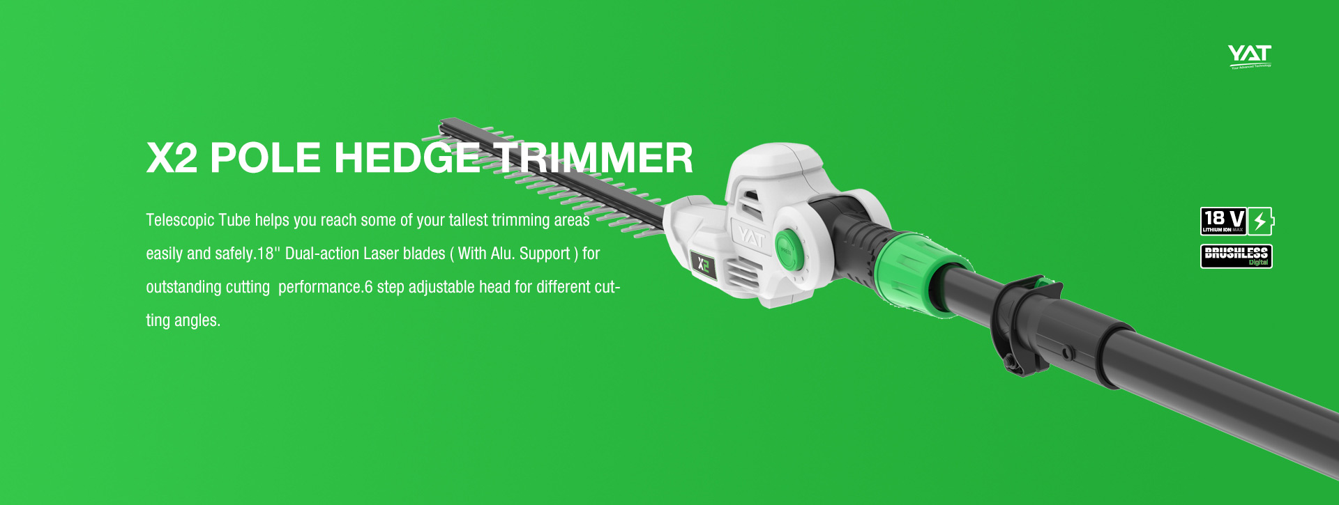 X2 POLE HEDGE TRIMMER